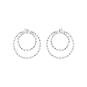 Silberfarbene Bijoux-Ohrringe mit Steinchen (1058069)