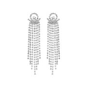 Zilverkleurige bijoux oorbellen met steentjes (1058070)