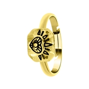 Goudkleurige bijoux ring met rechthoekige zegel (1058093)