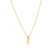 Zilveren ketting&hanger goldplated mini bar (1055669)