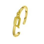Zilveren ring gold met bedel alfabet (1055692)