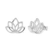 Zilveren oorbellen lotus (1055702)