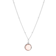 Zilveren ketting&hanger Gemstone rose quartz (1058597)