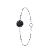 Zilveren armband Gemstone black onyx (1058601)