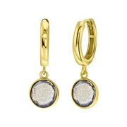 Zilveren oorbellen gold Gemstone labradorite (1058654)