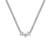 Halskette aus Edelstahl/Mesh mit Kristall (1058701)