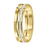 2-reihiger, vergoldeter Edelstahl eternity ring mit Kristall (1058712)