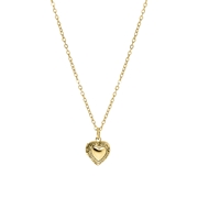 Goudkleurige byoux ketting met hart medaillon (1055918)