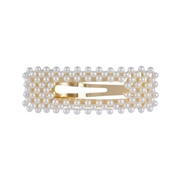 Goldfarbenen Haarspange mit Perlen, eckig (1055950)