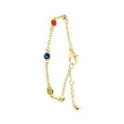 Goudkleurige byoux armband met kleurtjes (1055981)