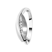 Zilveren ring ovaal mat/glans zirkonia (1056008)