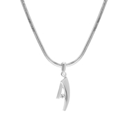 Zilveren ketting&hanger mat/glans zirkonia (1056020)