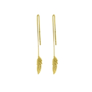 Durchzieh-Ohrringe mit Blatt, 375 Gold (1056067)
