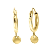 Goldplated oorbellen met hanger rond (1056088)