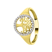 Ring, 375 Gold, mit Lebensbaum und Zirkonia (1058790)