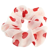 Weißer Scrunchie mit roten Herzen (1058813)