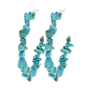 Goudkleurige byoux oorringen met blauwe stenen (1056190)