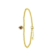Armband aus Edelstahl, vergoldet, Kugelkette/Herz, Colorado-Kristall (1056324)