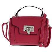Fuchsiafarbene Handtasche mit silberfarbenen Details (1056414)
