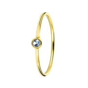 14 karaat geelgouden ring licht blauwe zirkonia (1056483)