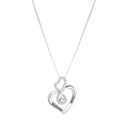 Zilveren ketting hart gravering geboortesteen (1059050)
