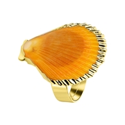 Goudkleurige bijoux ring met schelp (1056730)