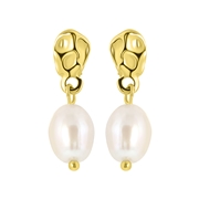 Goudkleurige bijoux oorbellen met parel (1056742)