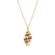 Goudkleurige bijoux ketting met schelp (1056750)