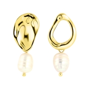 Goudkleurige bijoux oorbellen met parel (1056756)