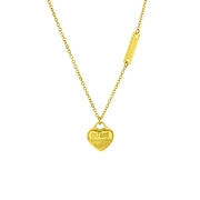 Edelstahlkette von Guess, vergoldet, Anhänger, Herz, Logo (1059148)