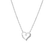 Zilveren ketting met hanger hart met zirkonia (1059376)