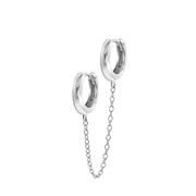Zilveren oorring dubbel ketting (1059437)