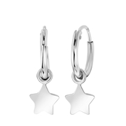 Zilveren oorringen met hanger ster (1059457)
