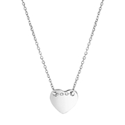 Zilveren ketting&hanger graveer hart (1059565)