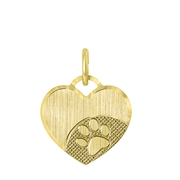 Zilveren goldplated hanger gravure hart met pootje (1059641)