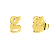 Stalen oorbellen goldplated letter (1059685)