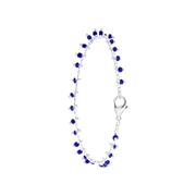 Silberfarbenes Fußkettchen mit blauen Perlen (1059719)