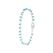 Silberfarbenes Fußkettchen mit blauen Perlen (1059720)