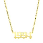 Halskette, Edelstahl, vergoldet, Jahreszahl, Old English (1059753)