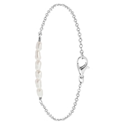 Silberfarbenes Byoux-Armband mit Perlen (1059786)
