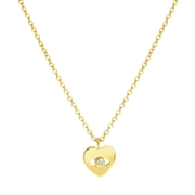 Halskette, 925 Silber, vergoldet, mit Herz-Anhänger (1059968)