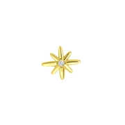 Zilveren goldplated oorknop ster zirkonia (1059977)