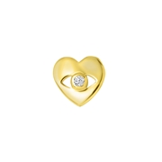 Zilveren goldplated oorknop hart zirkonia (1059989)