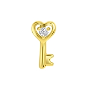 Zilveren goldplated oorknop sleutel (1059991)