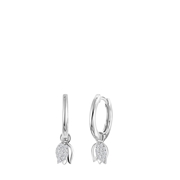 Zilveren oorbellen met hanger tulp (1060298)