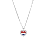 Zilveren ketting met hanger hart Nederland (1060320)