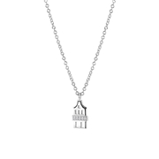 Zilveren ketting met hanger huisje (1060322)