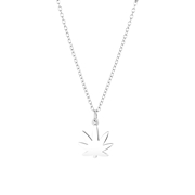 Kette, 925 Silber, mit Anhänger, Cannabisblatt (1060332)