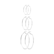 Bijoux set met zilverkleurige oorringen (1060460)