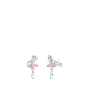 Kinderohrringe, 925 Silber, Ballerina, Emaille (1060473)